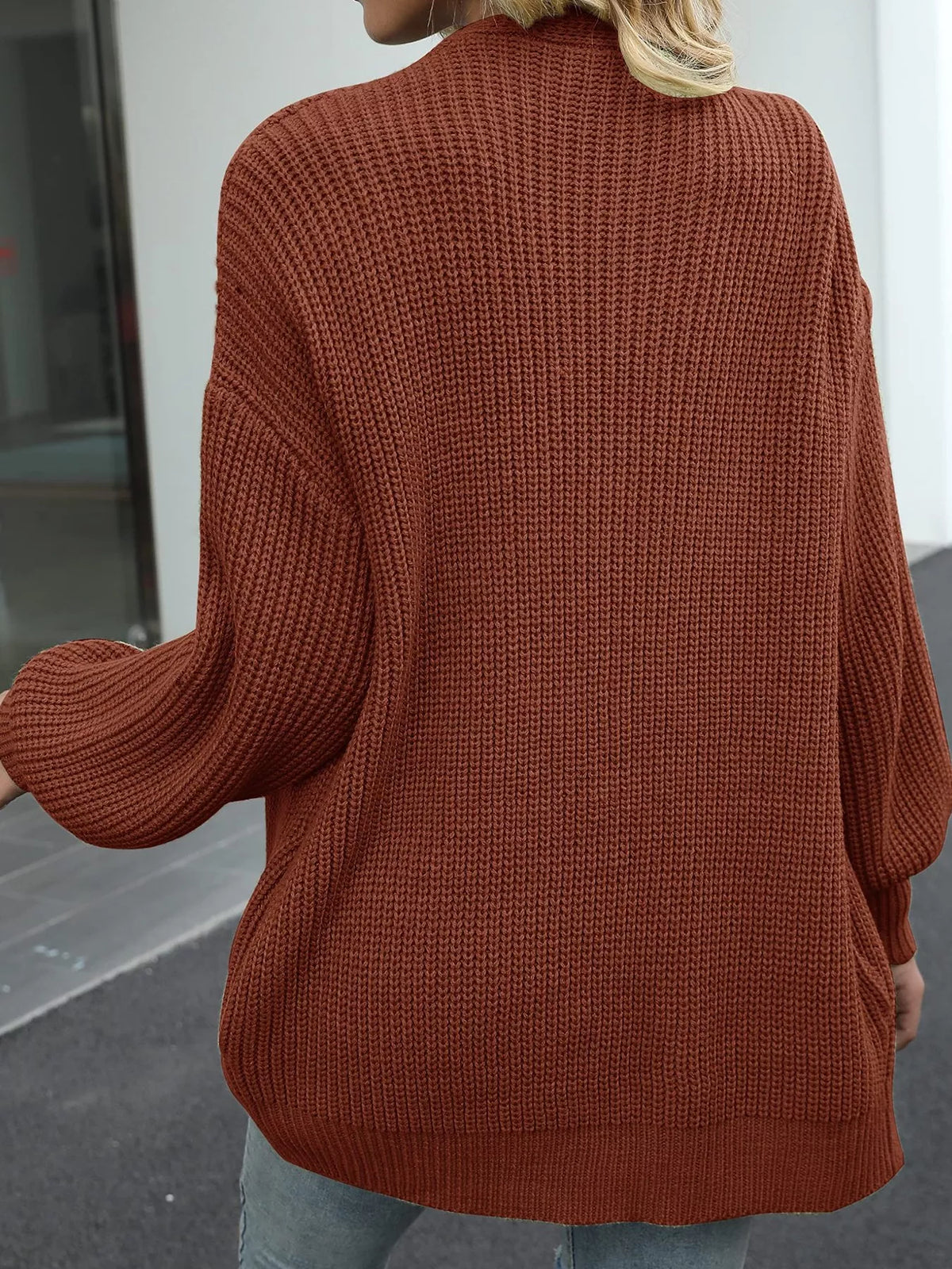 Full Size Chunky Knit Open Front Cardigan Plus Size