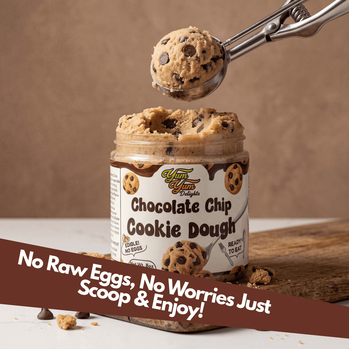 Edible Chocolate Chip Cookie Dough - Egg Free