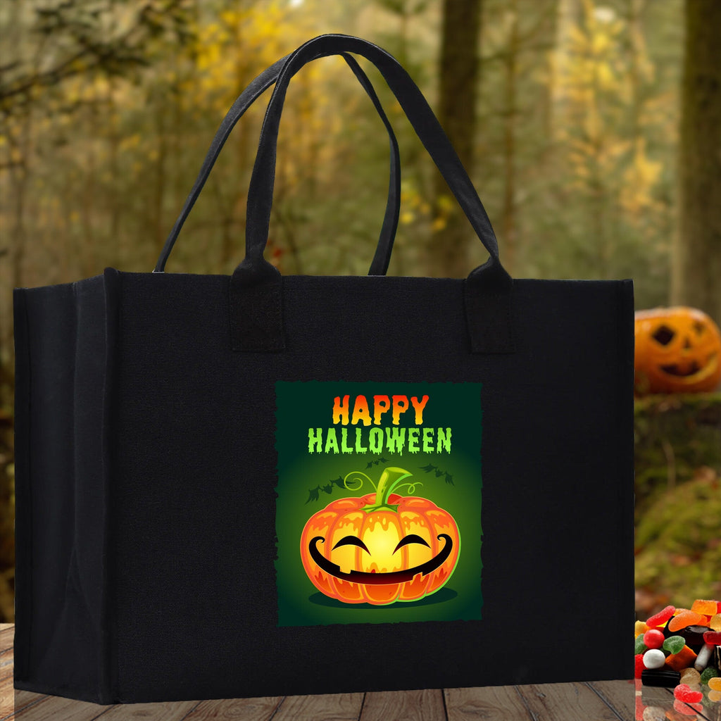 Halloween Trick or Treat Tote Bag Halloween Tote Bag for Kids Halloween Gift Halloween Candy Bag Halloween Doodles Cute Canvas Tote Bag