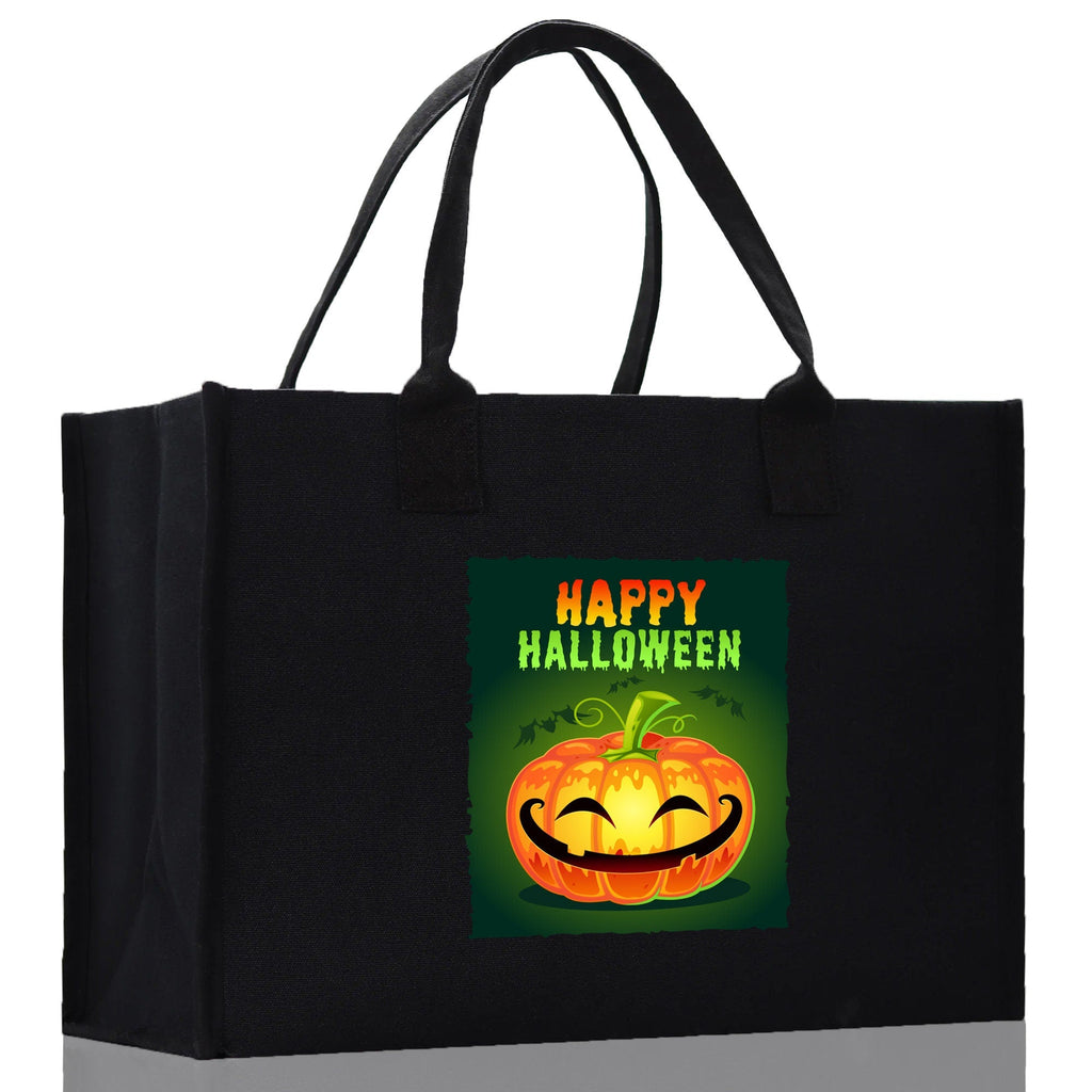Halloween Trick or Treat Tote Bag Halloween Tote Bag for Kids Halloween Gift Halloween Candy Bag Halloween Doodles Cute Canvas Tote Bag
