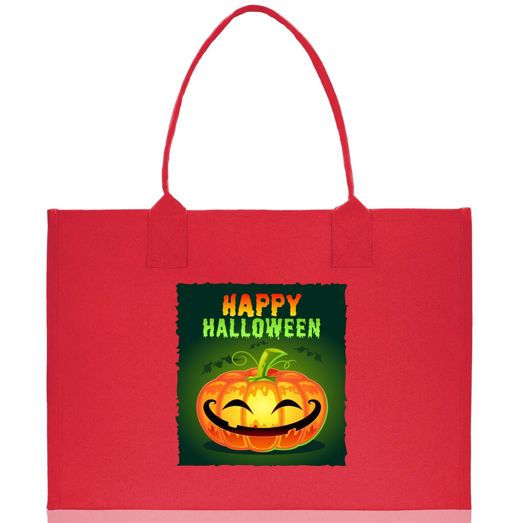 Halloween Trick or Treat Tote Bag Halloween Tote Bag for Kids Halloween Gift Halloween Candy Bag Halloween Doodles Cute Canvas Tote Bag