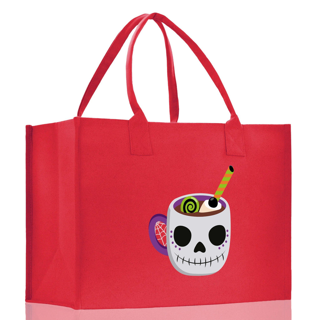 Halloween Trick or Treat Tote Bag Halloween Tote Bag for Kids Halloween Gift Halloween Candy Bag Halloween Doodles Cute Canvas Tote Bag