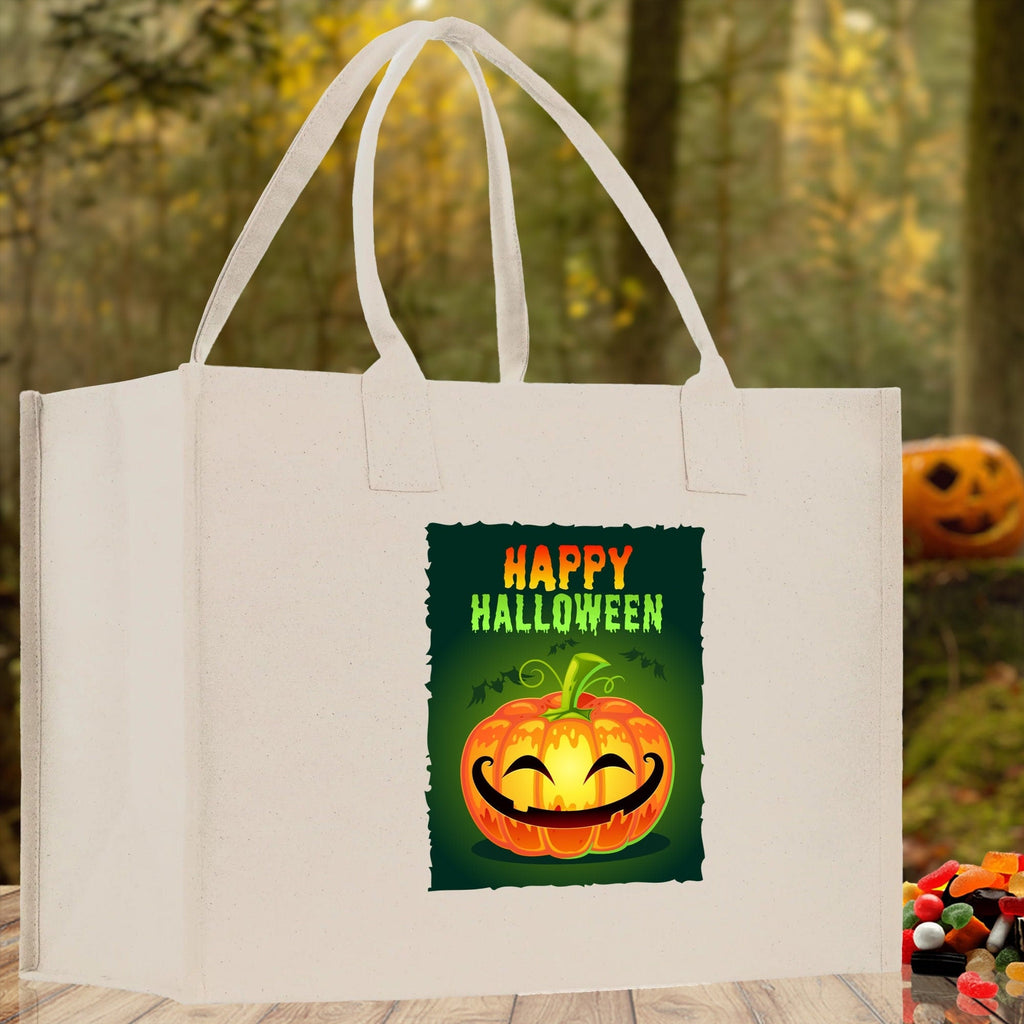 Halloween Trick or Treat Tote Bag Halloween Tote Bag for Kids Halloween Gift Halloween Candy Bag Halloween Doodles Cute Canvas Tote Bag