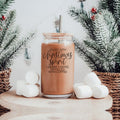 Christmas Coffee 17oz Glass Tumbler With Bamboo Lid, Stainless Straws & Cleaner